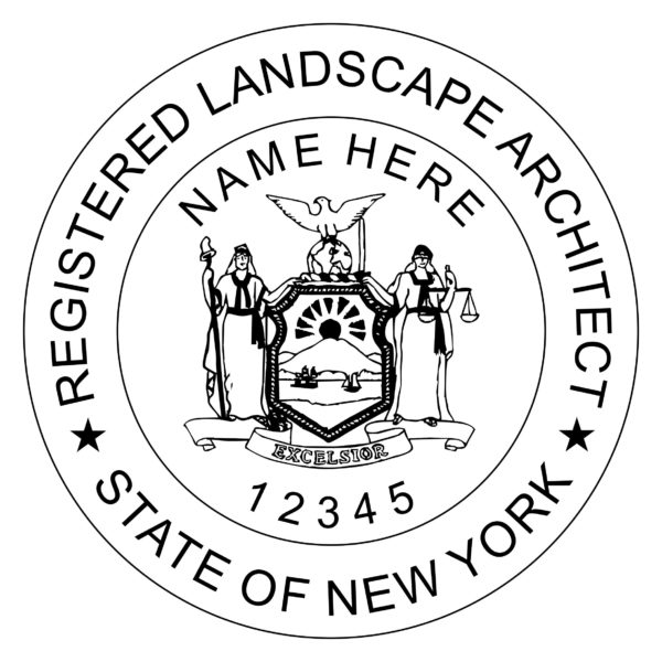 NEW YORK Pre-inked Registered Landscape Architect Stamp