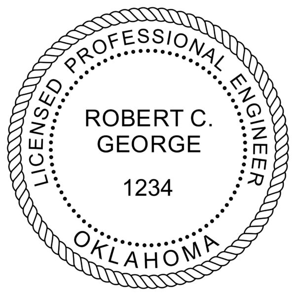 OKLAHOMA Pre-inked Licensed Professional Engineer Stamp