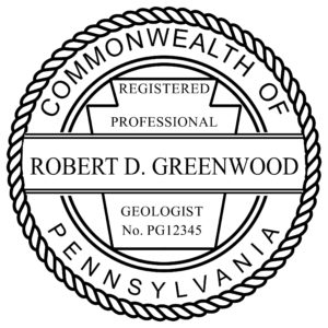 PENNSYLVANIA Pre-inked Registered Professional Geologist Stamp
