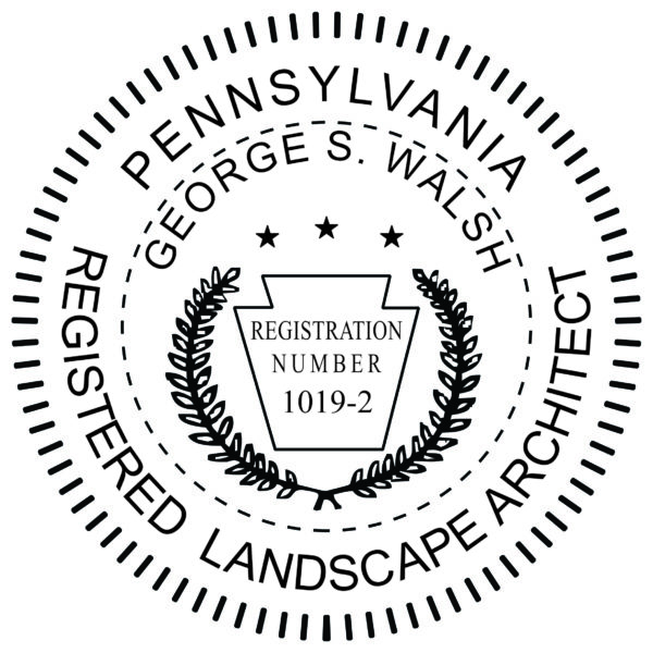 PENNSYLVANIA Pre-inked Registered Landscape Architect Stamp
