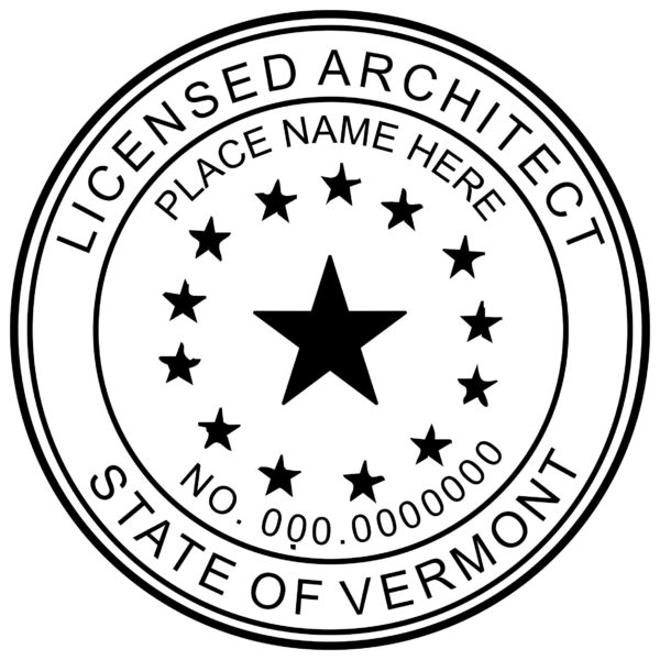VERMONT Pre-inked Licensed Architect Stamp