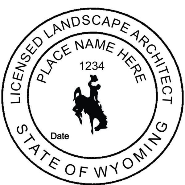 WYOMING Pre-inked Licensed Landscape Architect Stamp