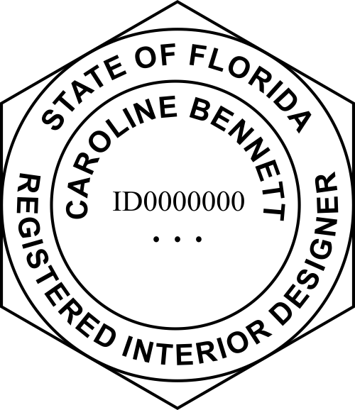 Florida Pre-inked Registered Interior Designer Stamp