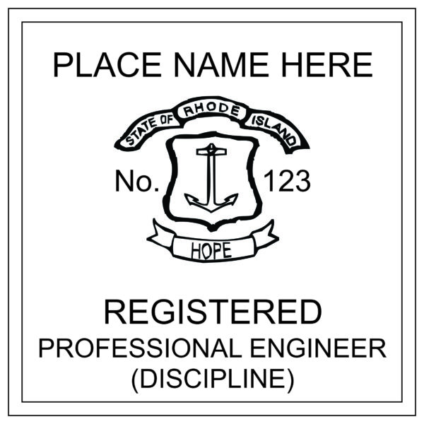 RHODE ISLAND Registered Professional Engineer Stamp