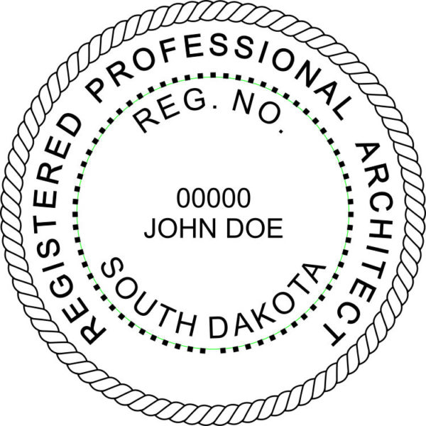 SOUTH DAKOTA Pre-inked Registered Professional Architect Stamp