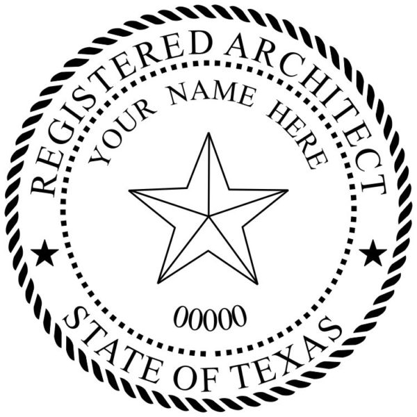 TEXAS Pre-inked Registered Architect Stamp