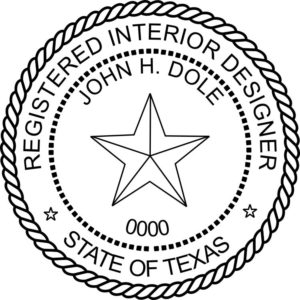 TEXAS Pre-inked Registered Interior Designer Stamp