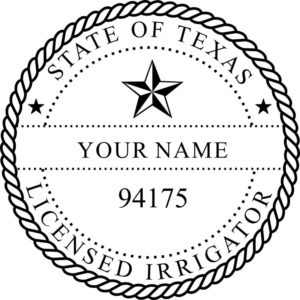 TEXAS Licensed Landscape Irrigator Seal Stamp
