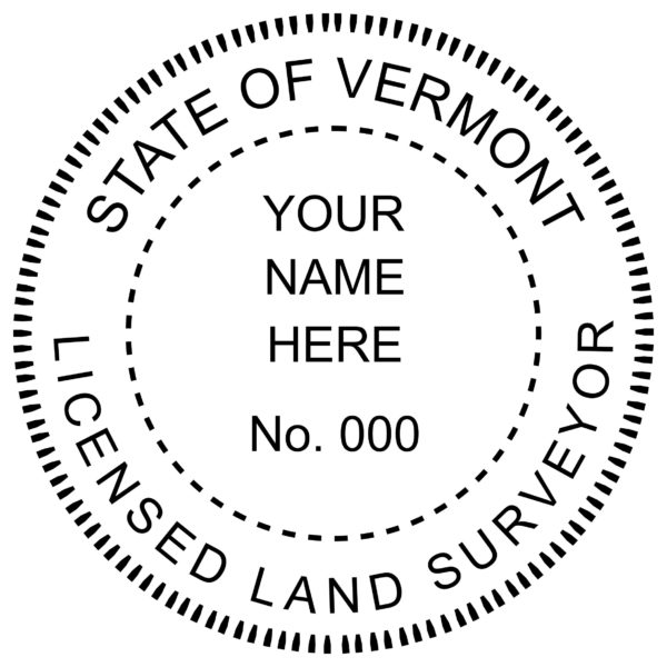 VERMONT Pre-inked Licensed Land Surveyor Stamp