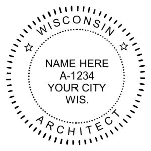 WISCONSIN Pre-inked Architect Stamp