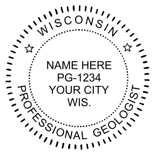 WISCONSIN Professional Geologist Stamp