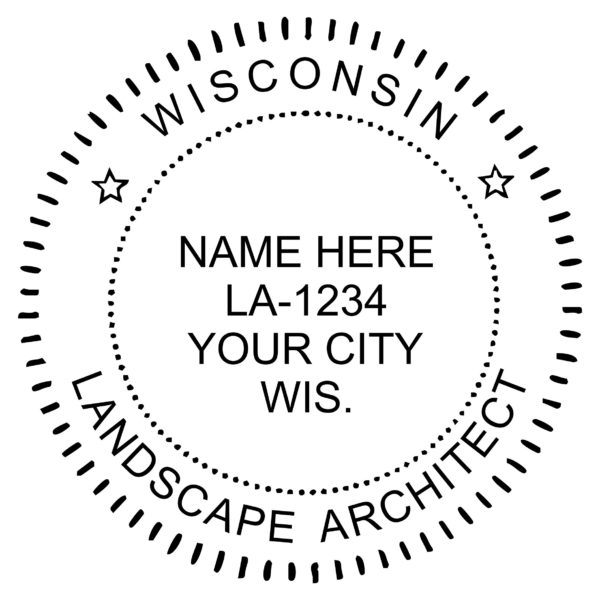 WISCONSIN Pre-inked Landscape Architect Stamp