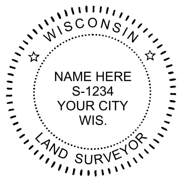 WISCONSIN Pre-inked Land Surveyor Stamp
