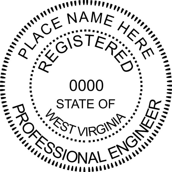 WEST VIRGINIA Pre-inked Registered Professional Engineer Stamp