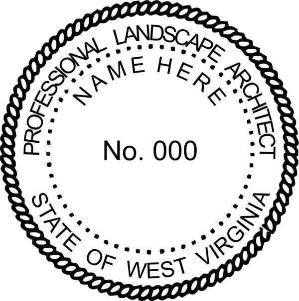 WEST VIRGINIA Pre-inked Professional Landscape Architect Stamp