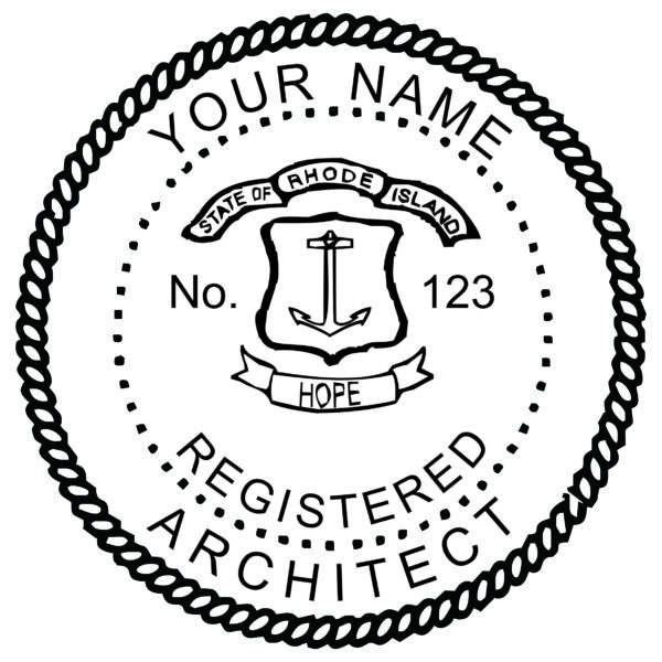 RHODE ISLAND Pre-inked Registered Architect Stamp