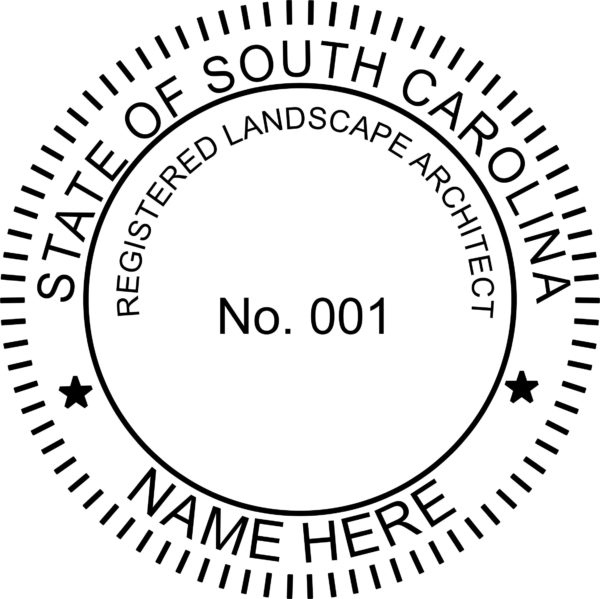 SOUTH CAROLINA Pre-inked Registered Landscape Architect Stamp