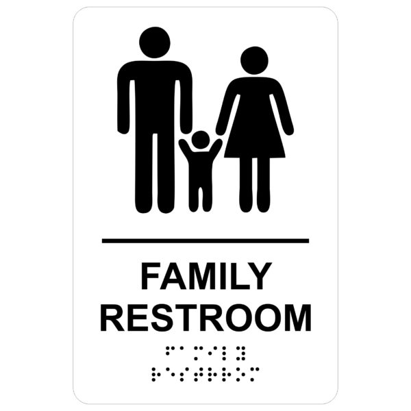 Family Restroom – Economy ADA signs with Braille
