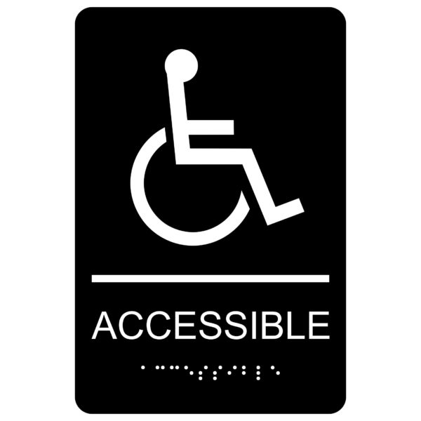 Accessible with Wheelchair Symbol – Economy ADA signs with Braille