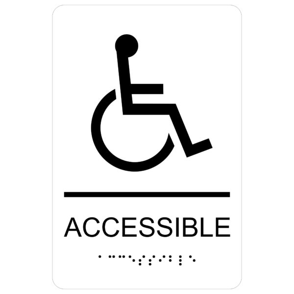 Accessible with Wheelchair Symbol – Economy ADA signs with Braille