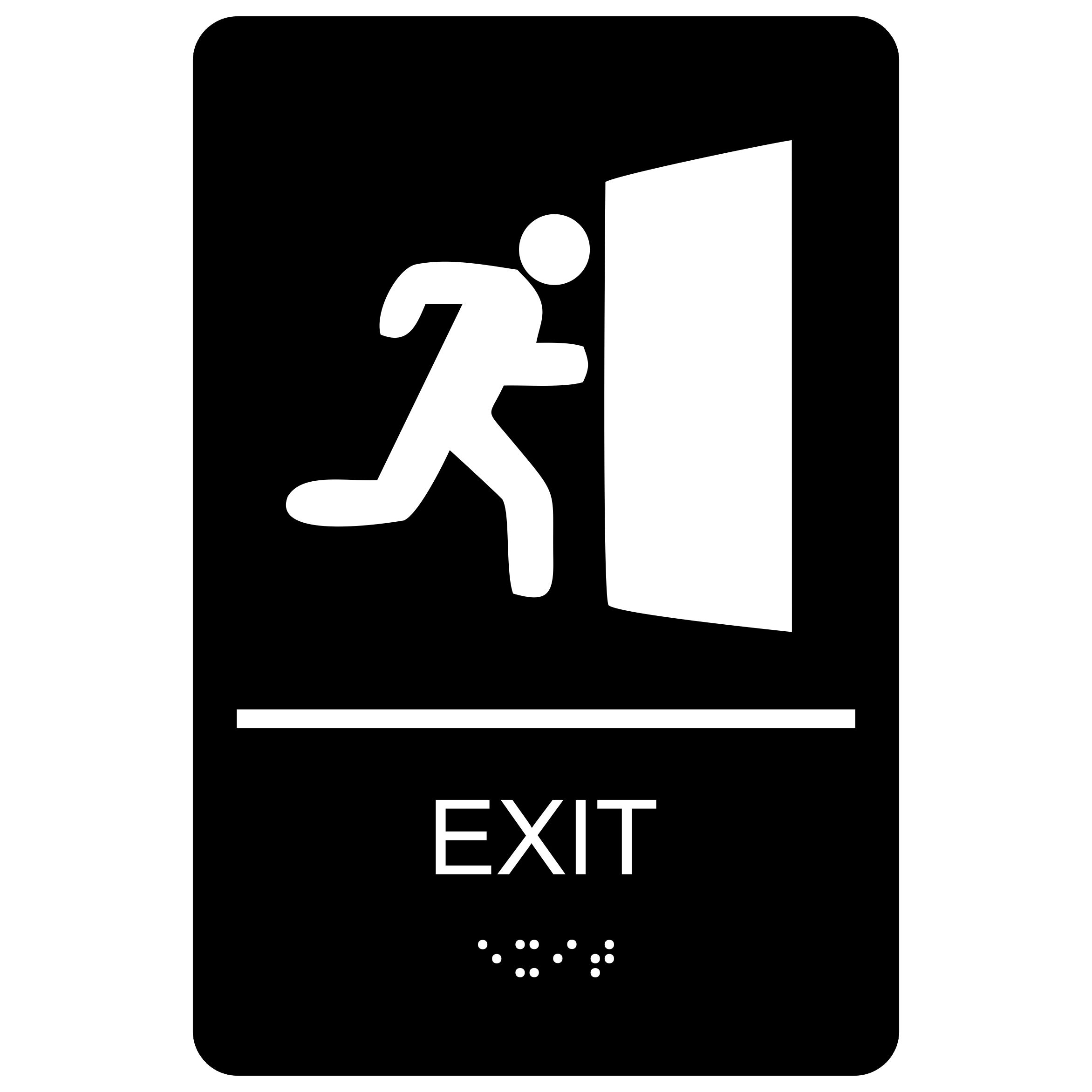 ADA EXIT SIGN  BRAILLE AT BOTTOM  9" X 6"  Free Shipping US only 