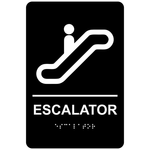 Escalator – Economy ADA signs with Braille
