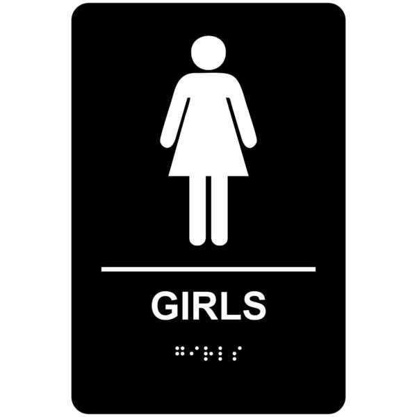 Girls Restroom – Economy ADA signs with Braille