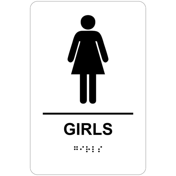 Girls Restroom – Economy ADA signs with Braille