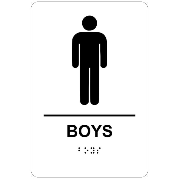 Boys Restroom – Economy ADA signs with Braille