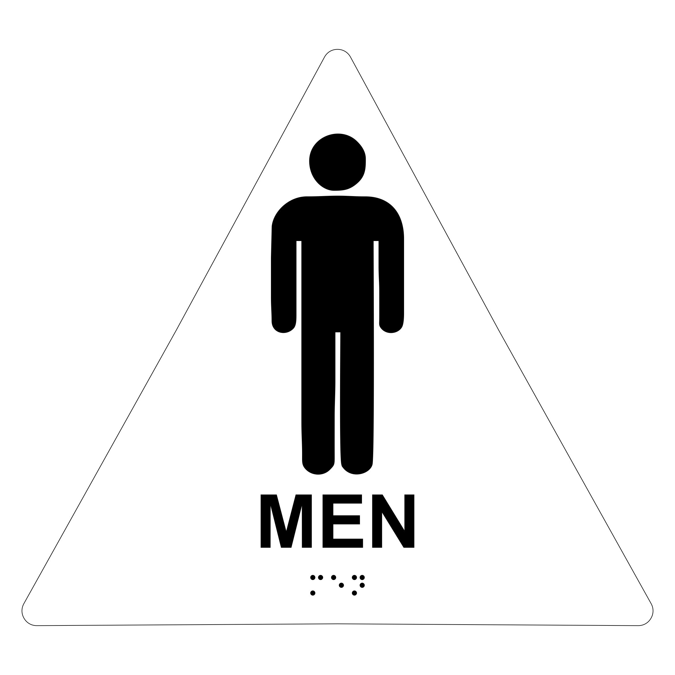 Men Restroom Identification Sign by GDS Architectural Signage TCO Inspection Certified Raised Icons Wheelchair Accessible Brushed Aluminum Raised Braille ADA Compliant Bathroom Sign 