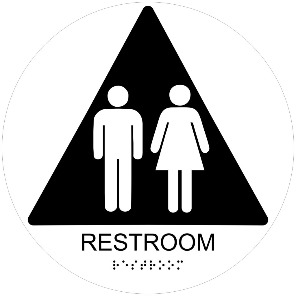 Restroom - Circular Economy ADA signs with Braille - Winmark Stamp ...