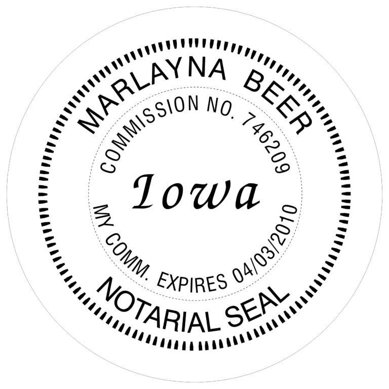 Iowa Notary Embosser Winmark Stamp & Sign Stamps and Signs