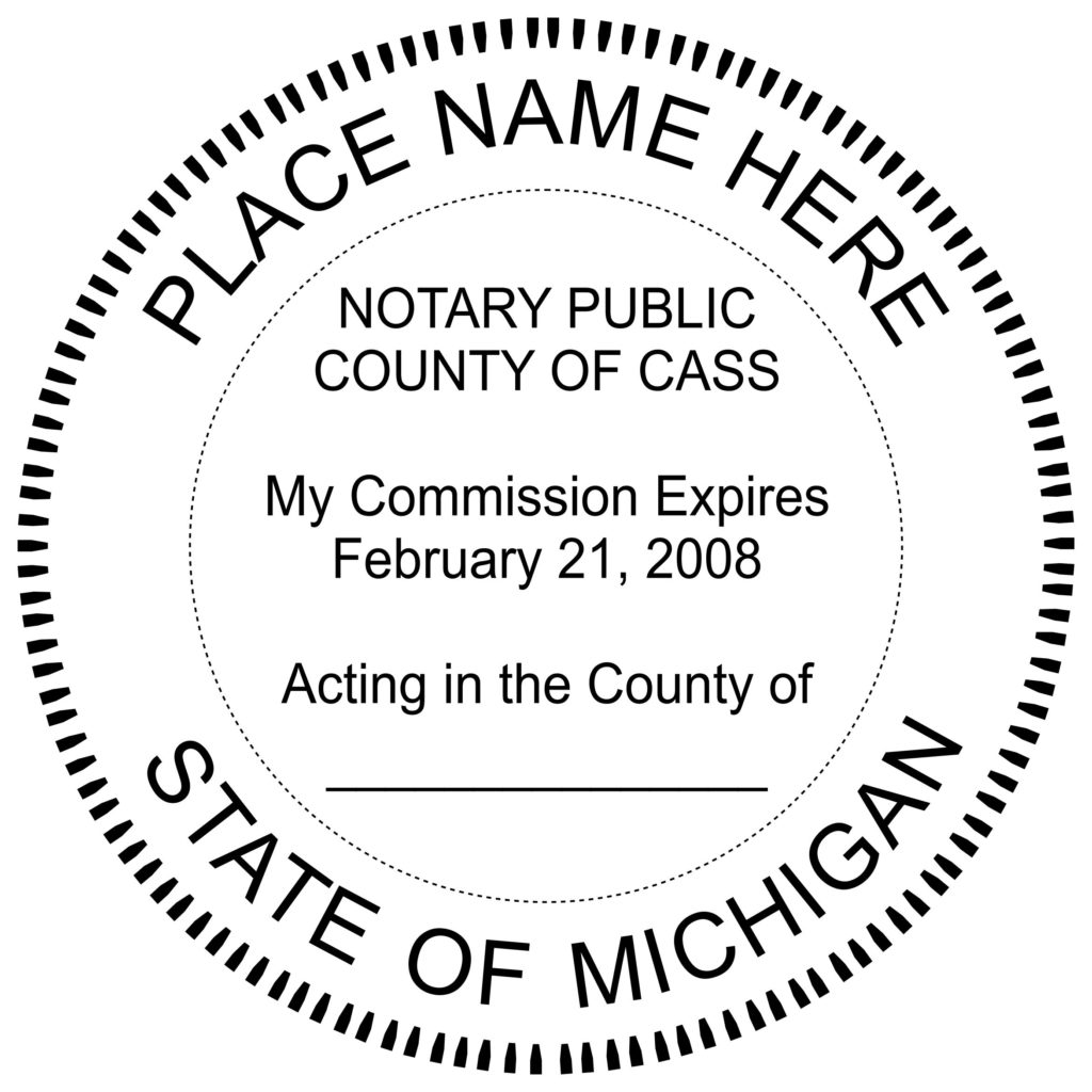 Michigan Notary Embosser Winmark Stamp & Sign Stamps and Signs