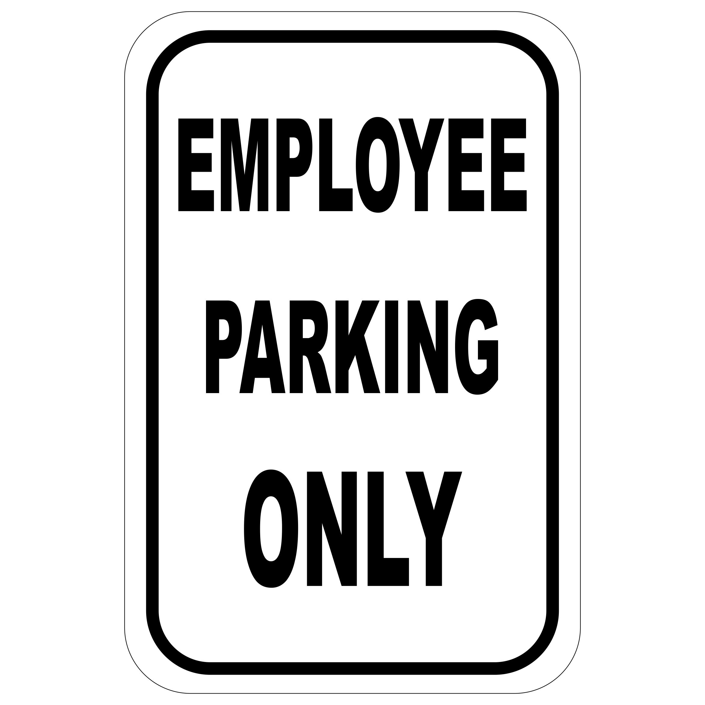 2 X NO PARKING STAFF ONLY BLACK WHITE STICKERS SIGN 