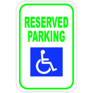 Handicap Reserved Parking aluminum sign