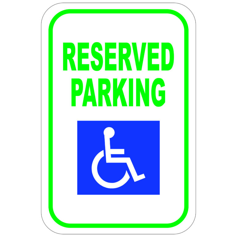 Handicap Reserved Parking aluminum sign - Winmark Stamp & Sign - Stamps ...