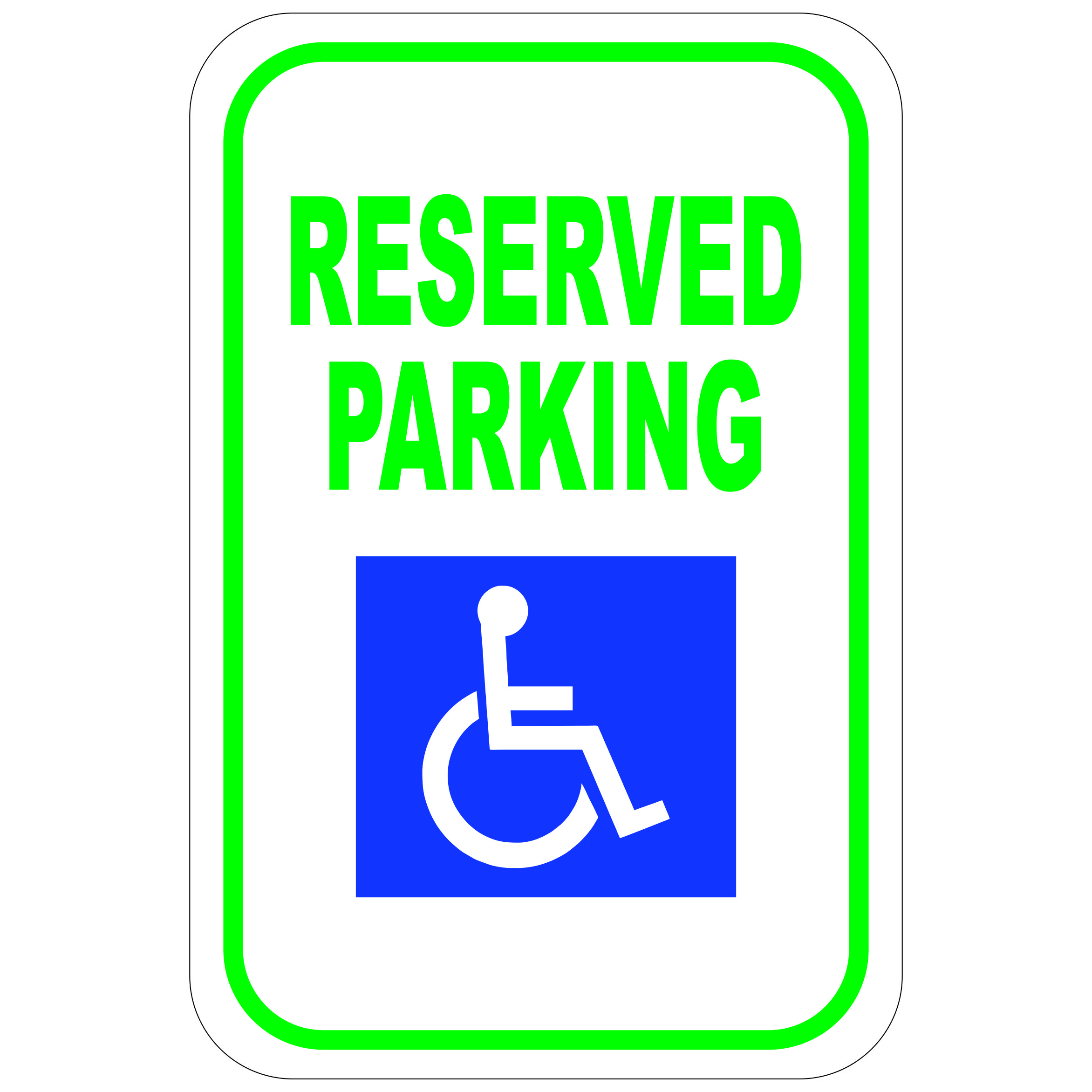 Blue Handicap Symbol Van Accessible Print Parking Car Lot Business Office Large Sign Aluminum Metal 12x18 6 Pack 