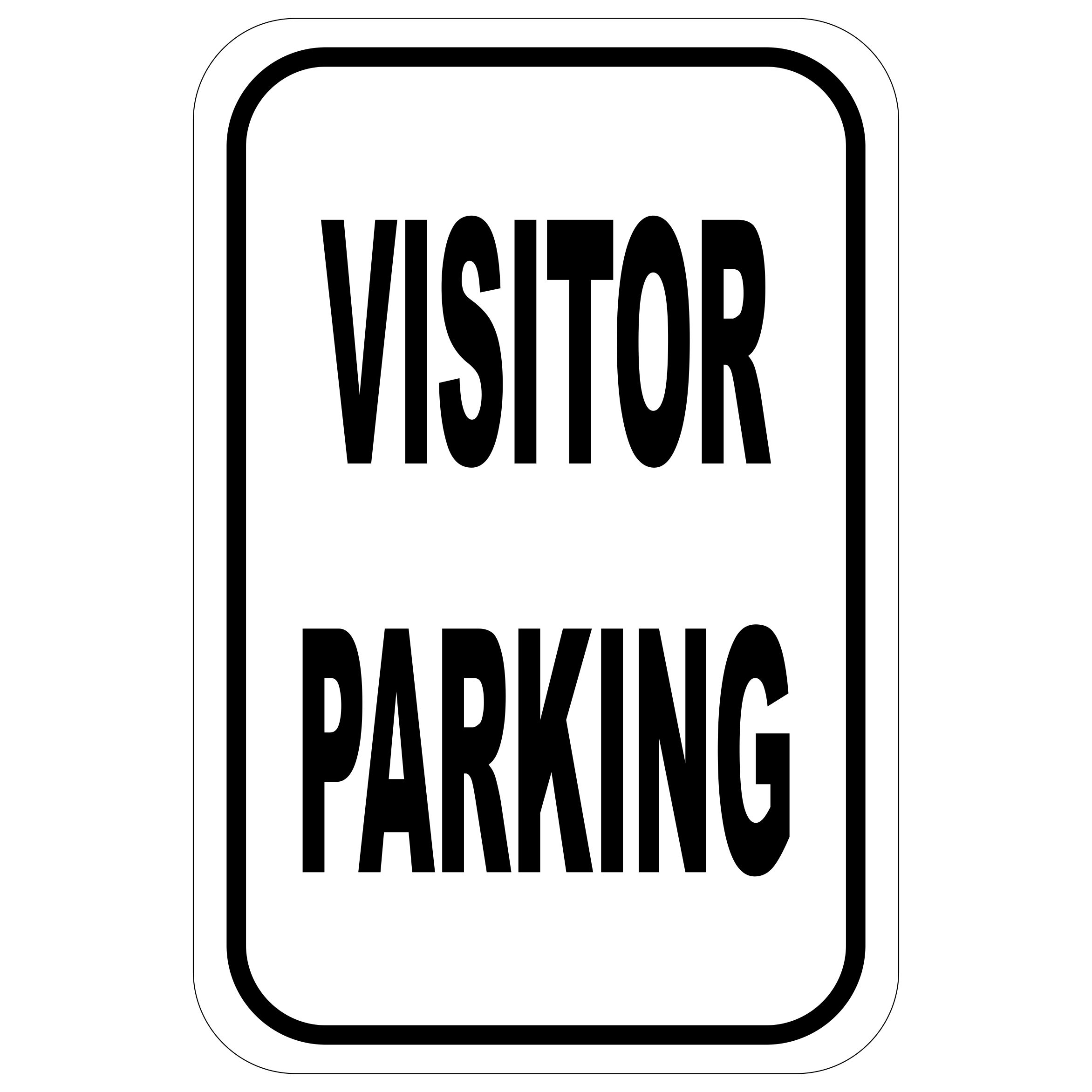 Visitor Parking Only on an 8x12 Aluminum Sign Made in USA UV Protected Wht/Grn 
