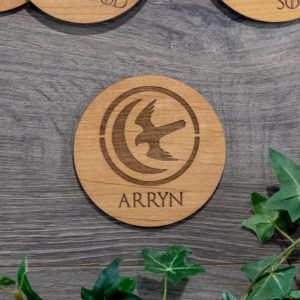 House Arryn Game Of Thrones Wooden Coasters With House Sigil