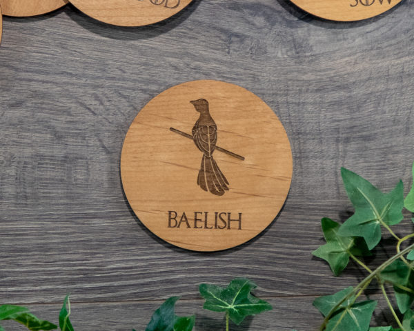 House Baelish Game of Thrones Wooden Coasters with House Sigil