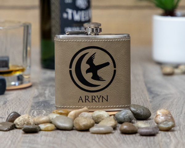 House Arryn Game Of Thrones Sigil 6 Ounce Leatherette Flask With FREE Funnel