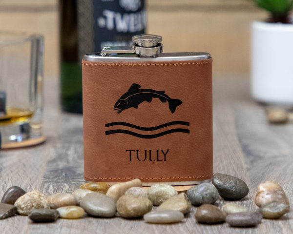House Tully Game of Thrones Sigil 6 ounce leatherette flask with FREE Funnel