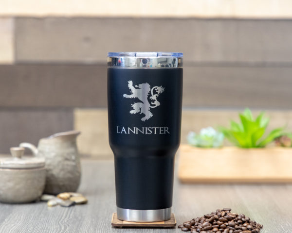 House Lannister Game of Thrones Sigil 32 ounce stainless steel insulated tumbler