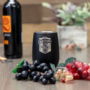 Slytherin House 12 ounce Stainless Steel Stemless Wine Glass
