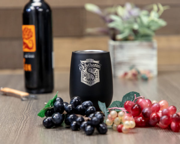 Slytherin House 12 ounce Stainless Steel Stemless Wine Glass