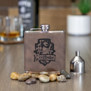 Gryffindor House 6 ounce leatherette flask with FREE Funnel
