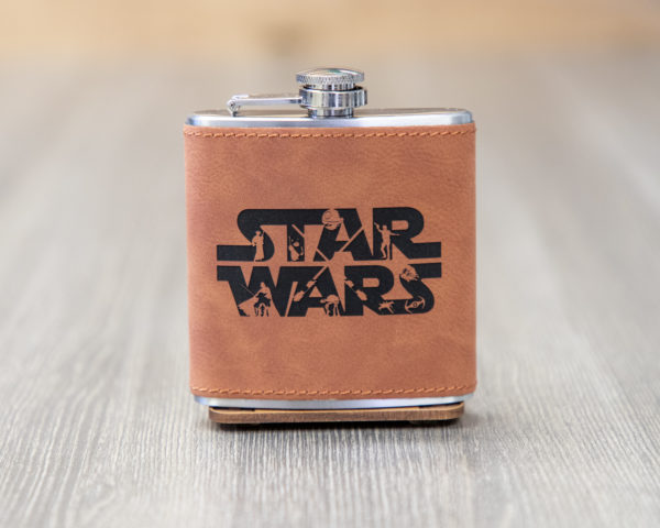 Star Wars 6 ounce leatherette flask with FREE Funnel