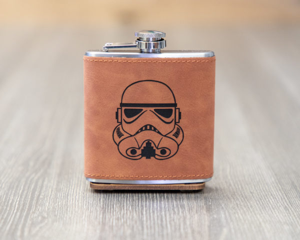 Stormtrooper 6 ounce leatherette flask with FREE Funnel