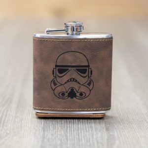 Stormtrooper 6 ounce leatherette flask with FREE Funnel