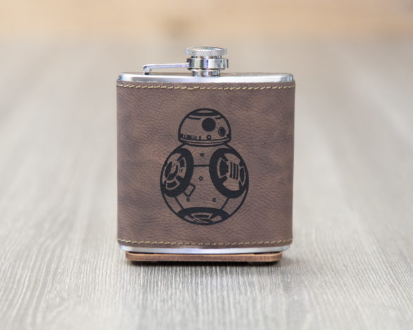 BB-8 6 ounce leatherette flask with FREE Funnel